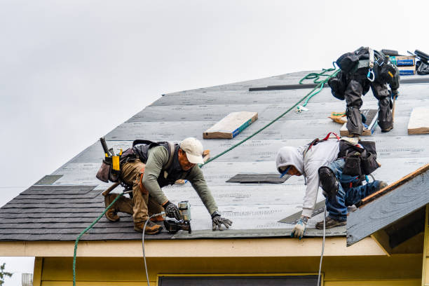 Professional Roofing technician working in Hye, TX